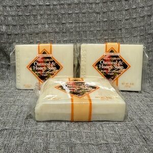 Trader Joe’s oatmeal and honey pure vegetable soap. Three packages.